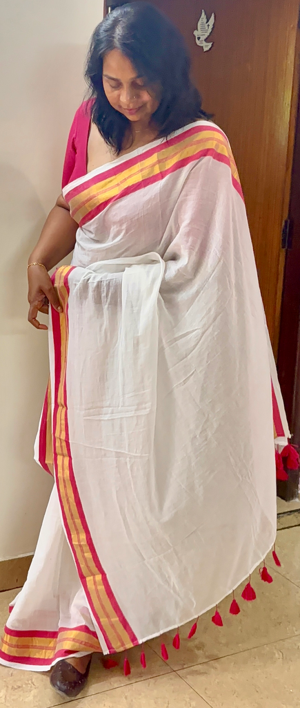 Mul cotton saree